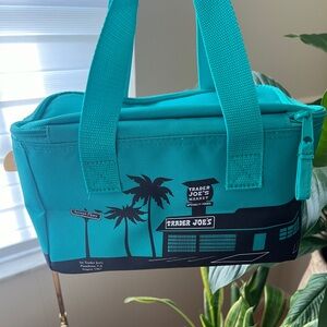 Trader Joes mini insulated cooler bag Teal